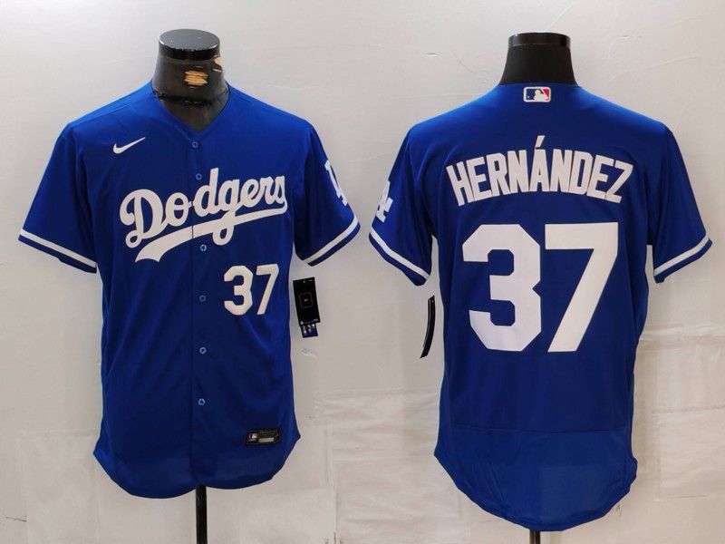 Men Los Angeles Dodgers #37 Hernandez Blue Nike Elite 2024 MLB Jersey style 7263->los angeles dodgers->MLB Jersey